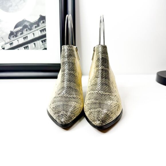 Franco Sarto Snakeskin Leather Booties | Size 6 | Pointed Toe UrbanWestern Style - Picture 2 of 9